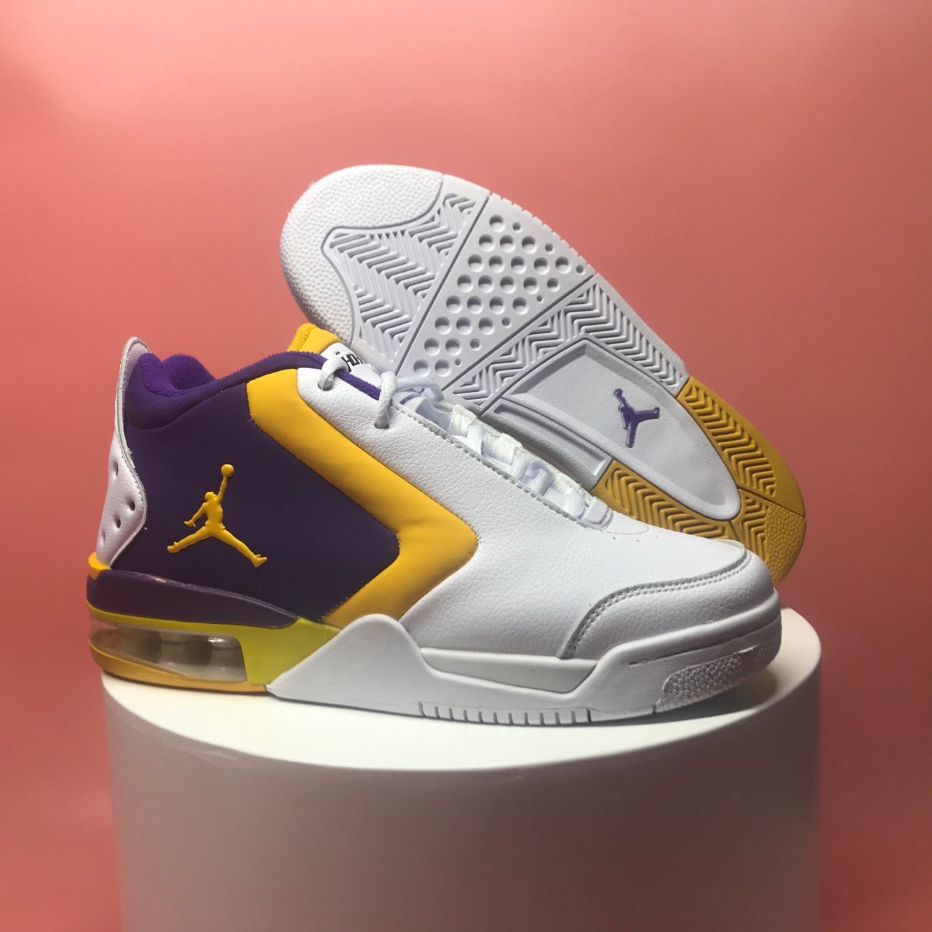 Air Jordan Big Fun White Yellow Purple Shoes - Click Image to Close